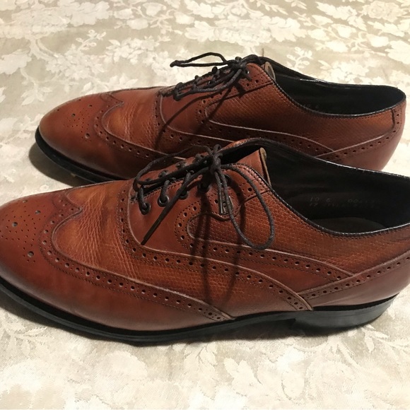 Pre-owned Foot Joy Men’s Brown Saddle Wingtip Classics 51128 - Size 10E - Picture 6 of 13